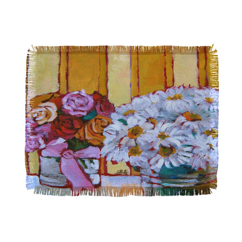 Jenny Grumbles Daisies and Roses Throw Blanket