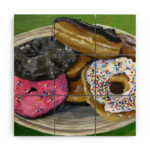Jenny Grumbles Donuts Wood Wall Mural