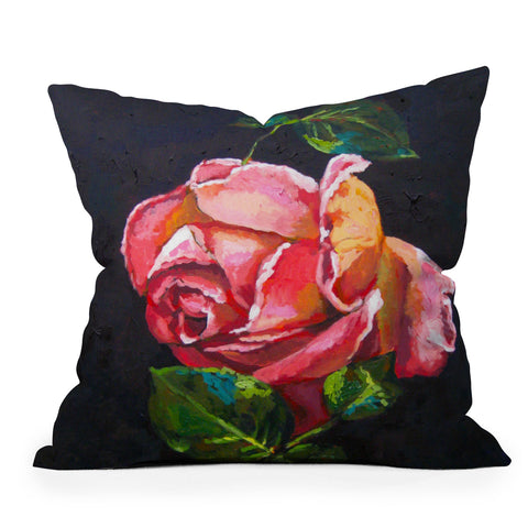 Jenny Grumbles Pink Rose Throw Pillow