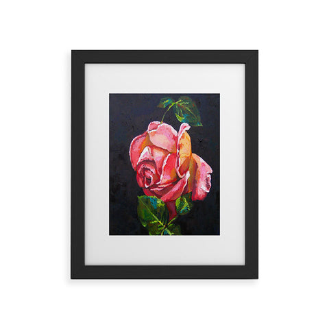 Jenny Grumbles Pink Rose Framed Art Print