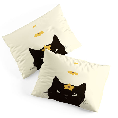 Jimmy Tan Hidden cat 20 spring yellow Pillow Shams