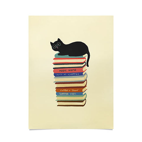 Jimmy Tan Hidden cat 31 reading books Poster