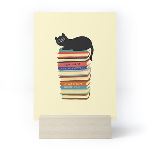 Jimmy Tan Hidden cat 31 reading books Mini Art Print