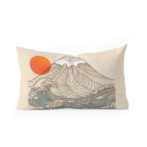Jimmy Tan Mount Fuji the great wave Oblong Throw Pillow