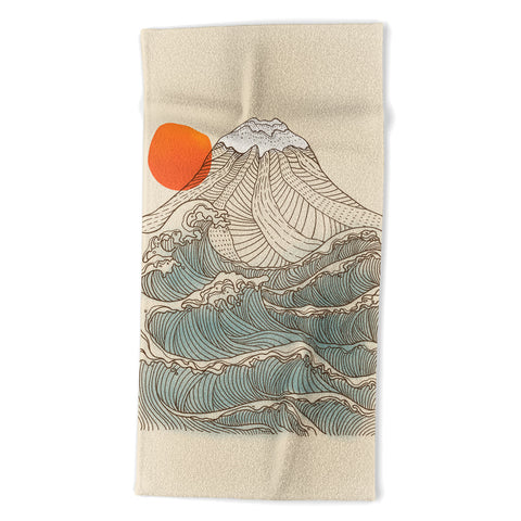 Jimmy Tan Mount Fuji the great wave Beach Towel