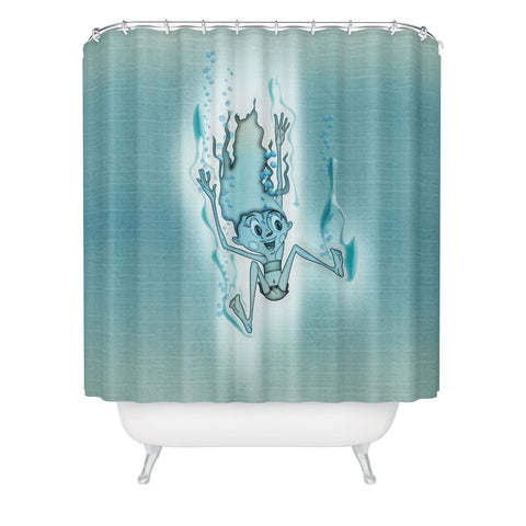 Jose Luis Guerrero Turquoise Shower Curtain