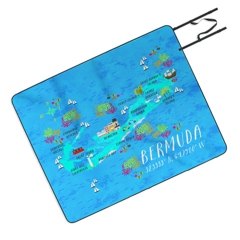 Joy Laforme Bermuda Map Picnic Blanket