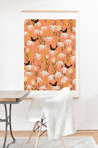 Joy Laforme Blooms of Dandelions and Wild Daisies Art Print And Hanger
