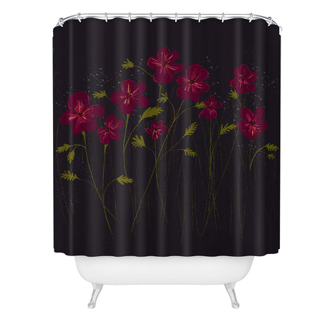 Joy Laforme Blooms of Field Pansies Shower Curtain