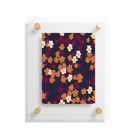 Joy Laforme Blooms of Mini Pansies Floating Acrylic Print