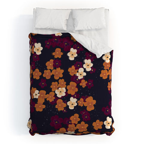 Joy Laforme Blooms of Mini Pansies Comforter