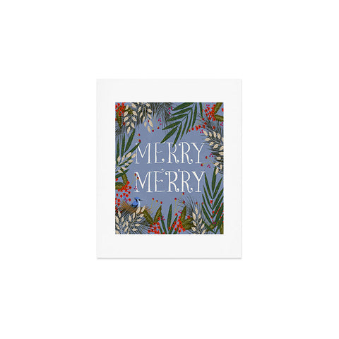 Joy Laforme Christmas Merry Merry Wreath Art Print