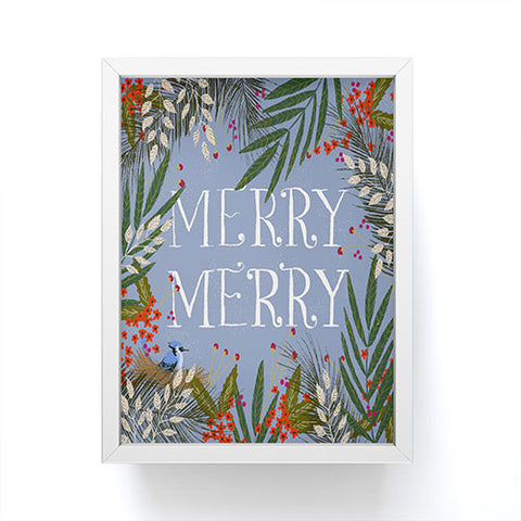 Joy Laforme Christmas Merry Merry Wreath Framed Mini Art Print