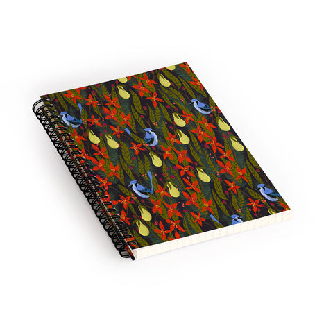 Joy Laforme Christmas Poinsettias and Pears Spiral Notebook