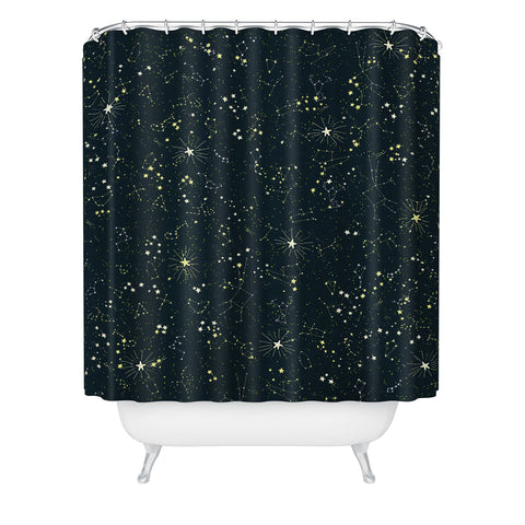Joy Laforme Constellations In Midnight Blue Shower Curtain