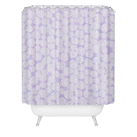 Joy Laforme Dahlias In Periwinkle Shower Curtain