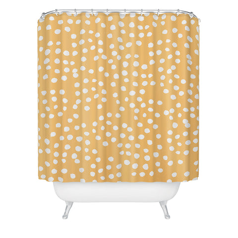 Joy Laforme Dots In Orange Shower Curtain