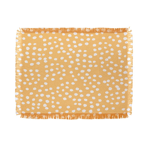 Joy Laforme Dots In Orange Throw Blanket