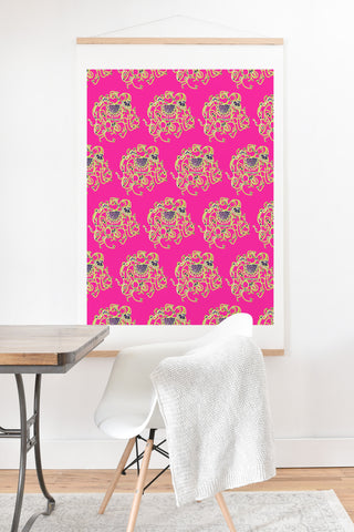 Joy Laforme Far Far Away Elephants in Pink Art Print And Hanger