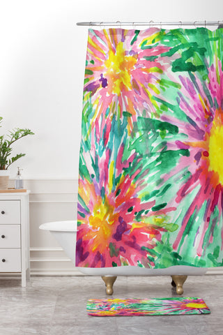 Joy Laforme Floral Confetti Shower Curtain And Mat