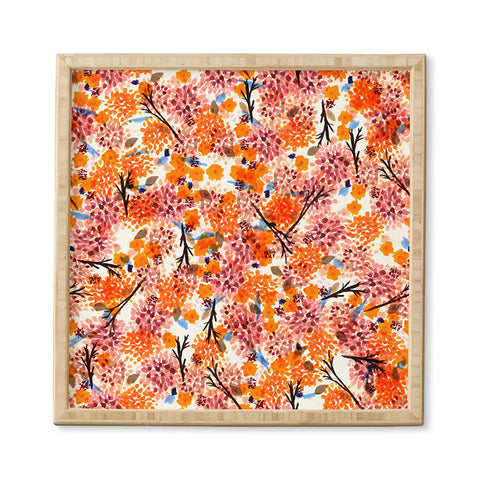 Joy Laforme Floral Forest Orange Framed Wall Art
