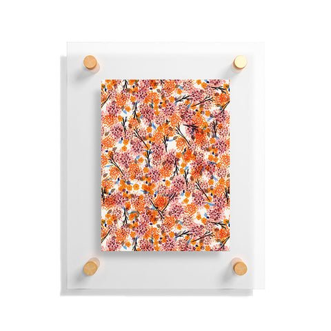 Joy Laforme Floral Forest Orange Floating Acrylic Print