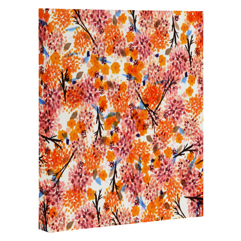 Joy Laforme Floral Forest Orange Art Canvas