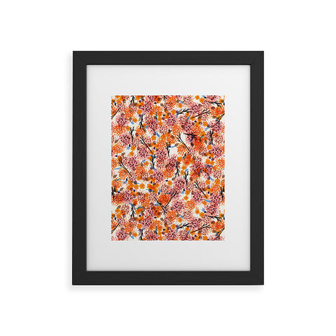 Joy Laforme Floral Forest Orange Framed Art Print