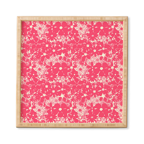 Joy Laforme Floral Rainforest In Coral Pink Framed Wall Art