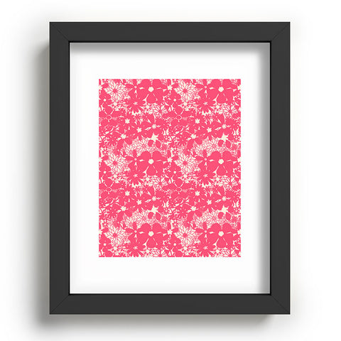 Joy Laforme Floral Rainforest In Coral Pink Recessed Framing Rectangle