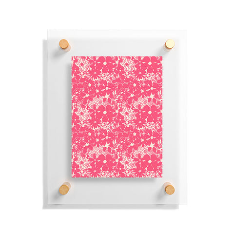 Joy Laforme Floral Rainforest In Coral Pink Floating Acrylic Print