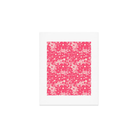 Joy Laforme Floral Rainforest In Coral Pink Art Print