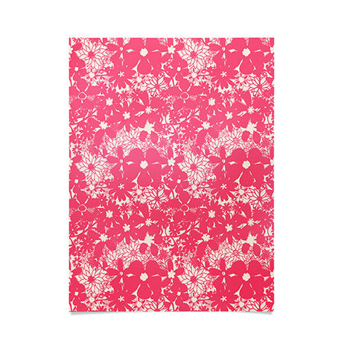 Joy Laforme Floral Rainforest In Coral Pink Poster