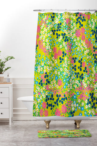 Joy Laforme Flower Bed III Shower Curtain And Mat