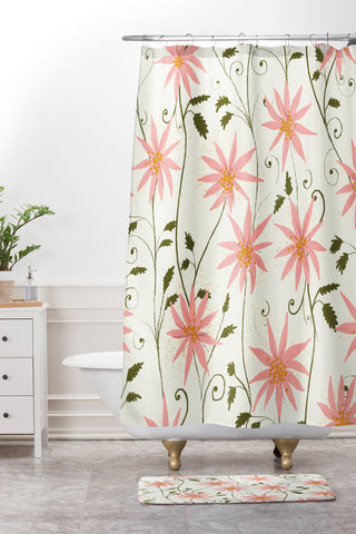 Joy Laforme Folklore Floral Shower Curtain And Mat