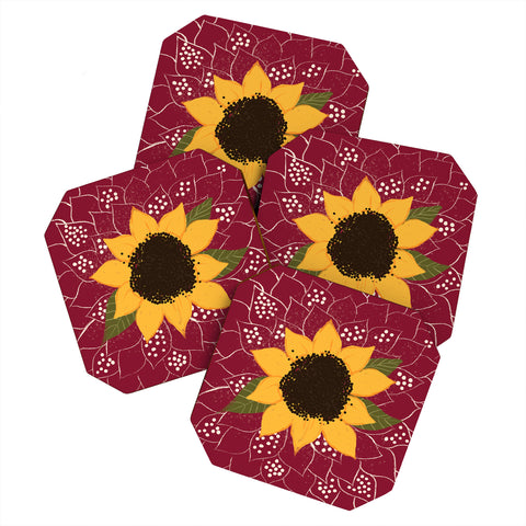 Joy Laforme Folklore Sunflower Coaster Set