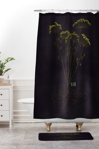 Joy Laforme Herb Garden Dill Shower Curtain And Mat
