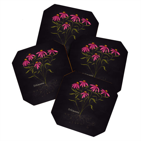 Joy Laforme Herb Garden Echinacea Coaster Set