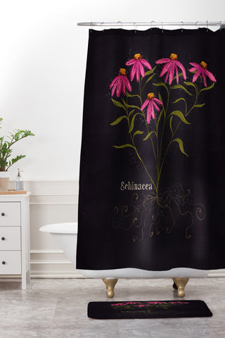 Joy Laforme Herb Garden Echinacea Shower Curtain And Mat