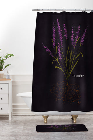 Joy Laforme Herb Garden Lavender Shower Curtain And Mat