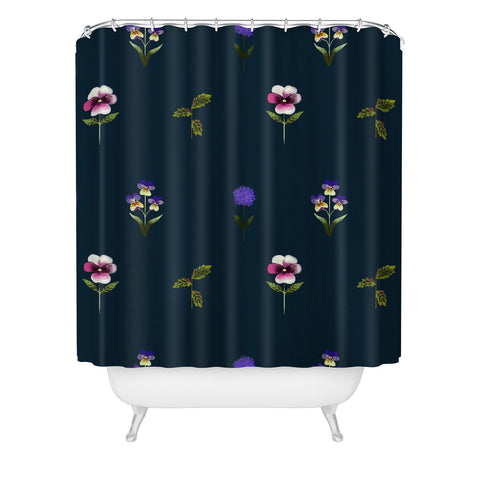 Joy Laforme Jewel Floral Shower Curtain
