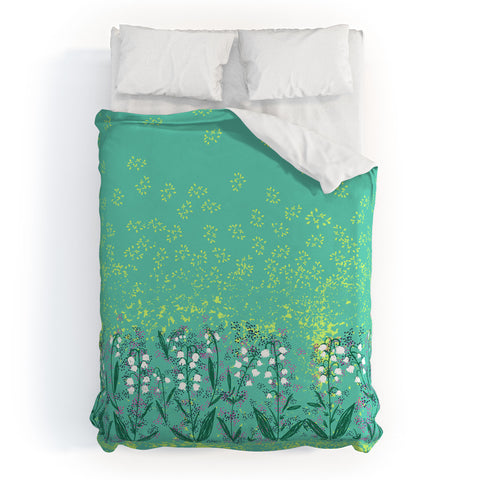 Joy Laforme Lilly Of The Valley In Green Duvet Cover