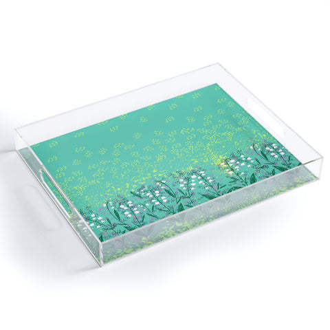 Joy Laforme Lilly Of The Valley In Green Acrylic Tray