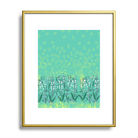 Joy Laforme Lilly Of The Valley In Green Metal Framed Art Print