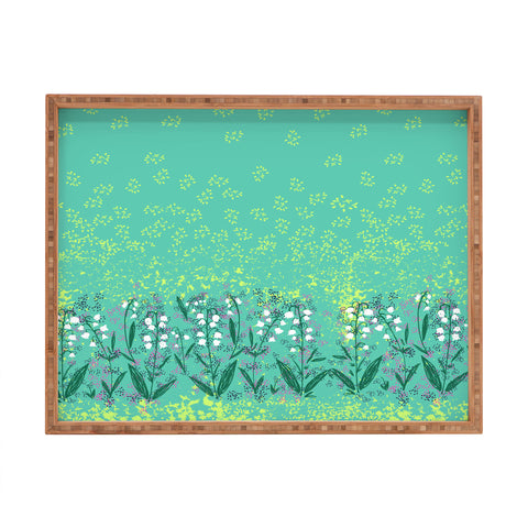 Joy Laforme Lilly Of The Valley In Green Rectangular Tray