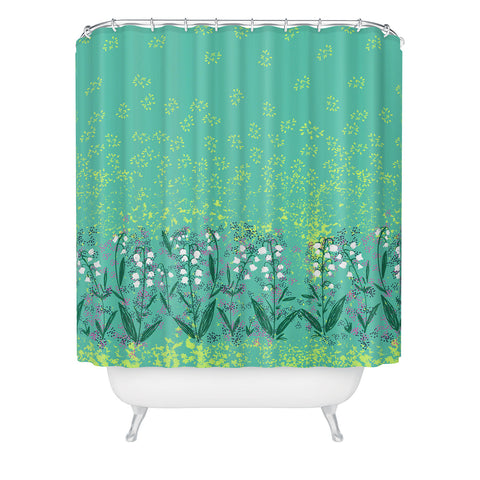 Joy Laforme Lilly Of The Valley In Green Shower Curtain