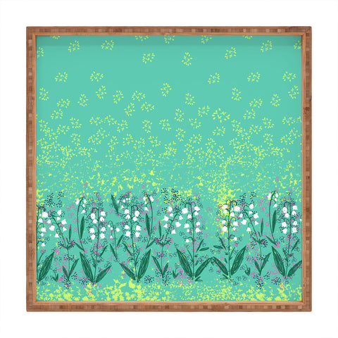Joy Laforme Lilly Of The Valley In Green Square Tray
