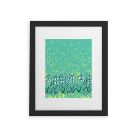 Joy Laforme Lilly Of The Valley In Green Framed Art Print