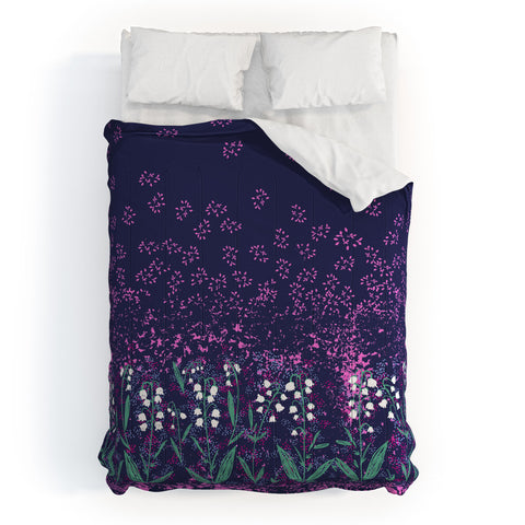 Joy Laforme Lilly Of The Valley In Purple Comforter