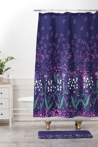 Joy Laforme Lilly Of The Valley In Purple Shower Curtain And Mat